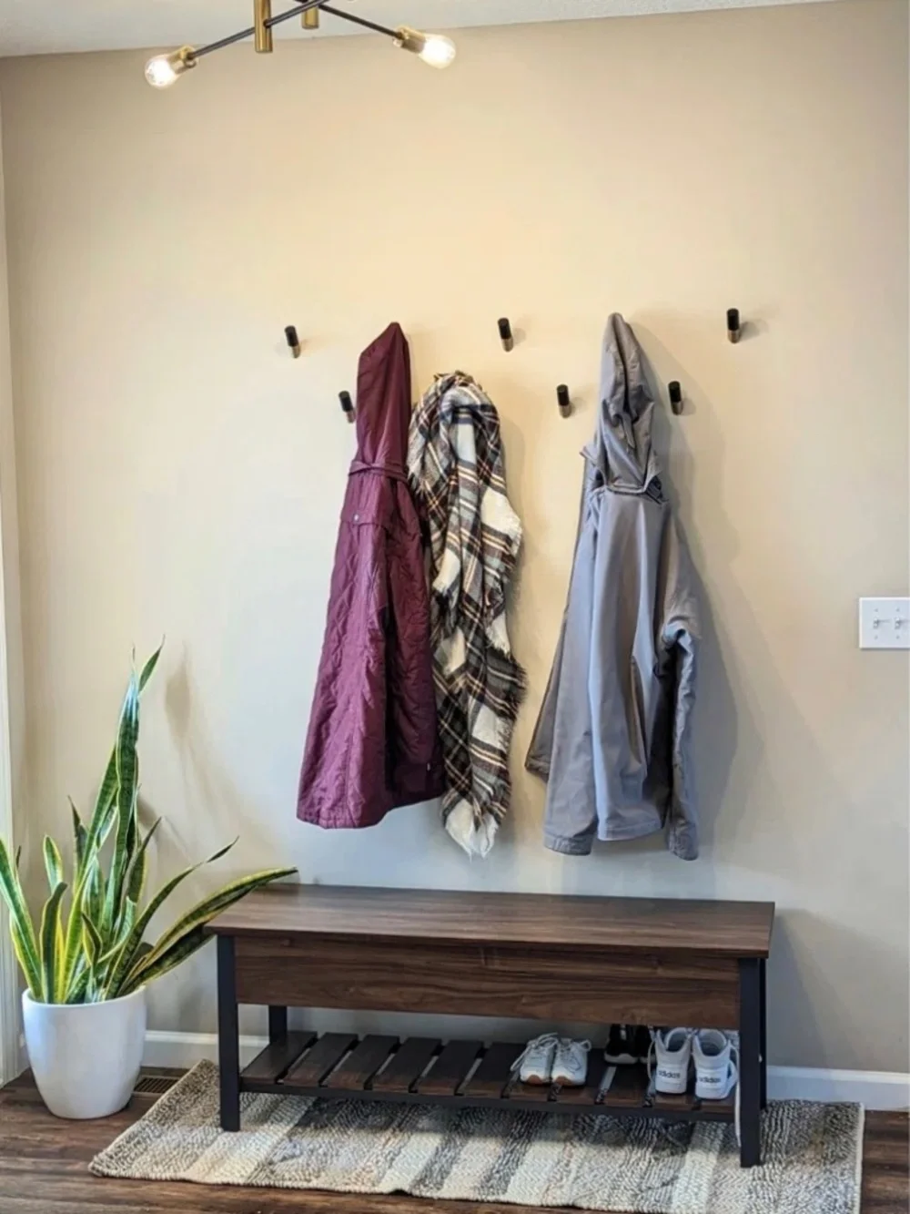 Keniyah Solid Wood Wall Hooks Set of 5